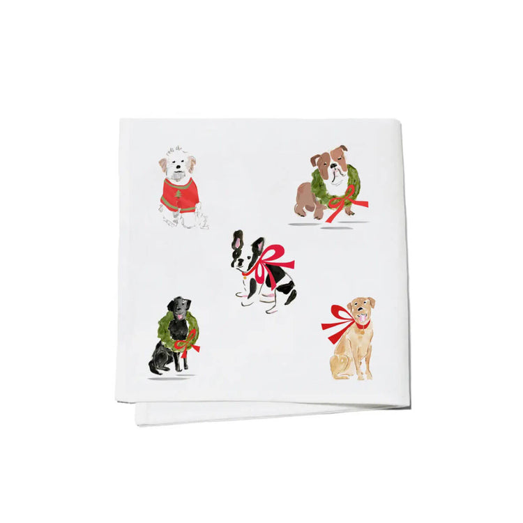 Christmas Dog Cocktail Napkins white front | MILK MONEY milkmoney.co | cute gifts