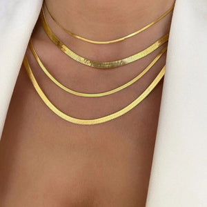Classic Snake Chain Necklace gold group | MILK MONEY milkmoney.co | cute necklaces. pretty necklaces. trendy necklaces. cute simple necklaces. cute gold necklace. cute cheap necklaces. cute necklaces for women. trendy layered necklaces. casual necklace. cute trendy necklaces