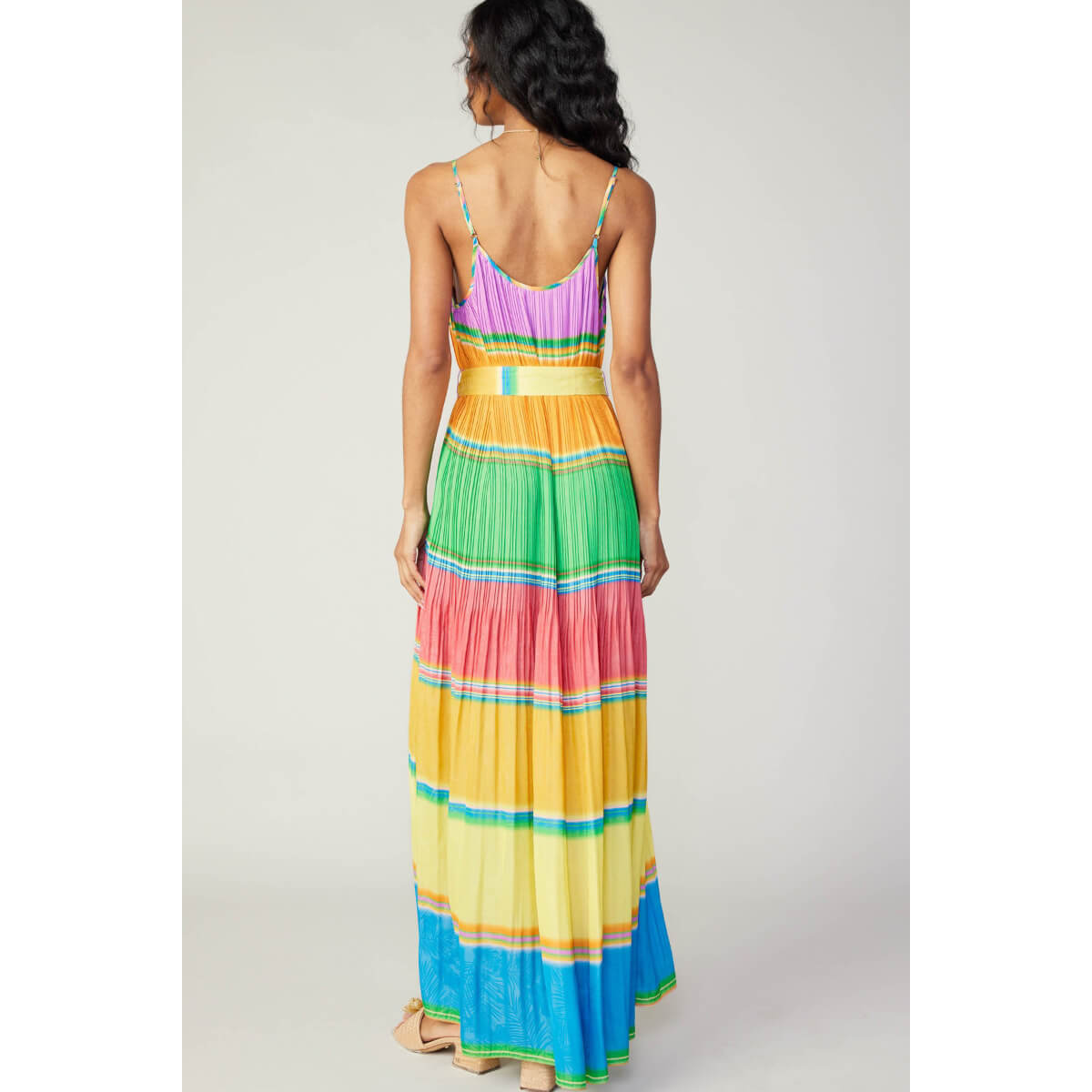 Color Block Pleated Cami Maxi Dress back | MILK MONEY milkmoney.co | cute clothes for women. womens online clothing. trendy online clothing stores. womens casual clothing online. trendy clothes online. trendy women's clothing online. ladies online clothing stores. trendy women's clothing stores. cute female clothes.