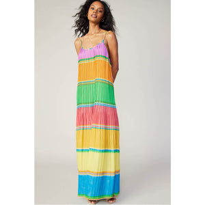 Color Block Pleated Cami Maxi Dress front | MILK MONEY milkmoney.co | cute clothes for women. womens online clothing. trendy online clothing stores. womens casual clothing online. trendy clothes online. trendy women's clothing online. ladies online clothing stores. trendy women's clothing stores. cute female clothes.