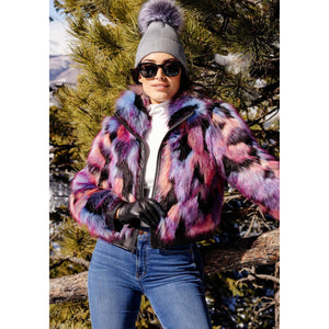 Cosmo Fox Faux Fur Zip Jacket pink front | MILK MONEY milkmoney.co | cute jackets for women. cute coats. cool jackets for women. stylish jackets for women. trendy jackets for women. trendy womens coats.
