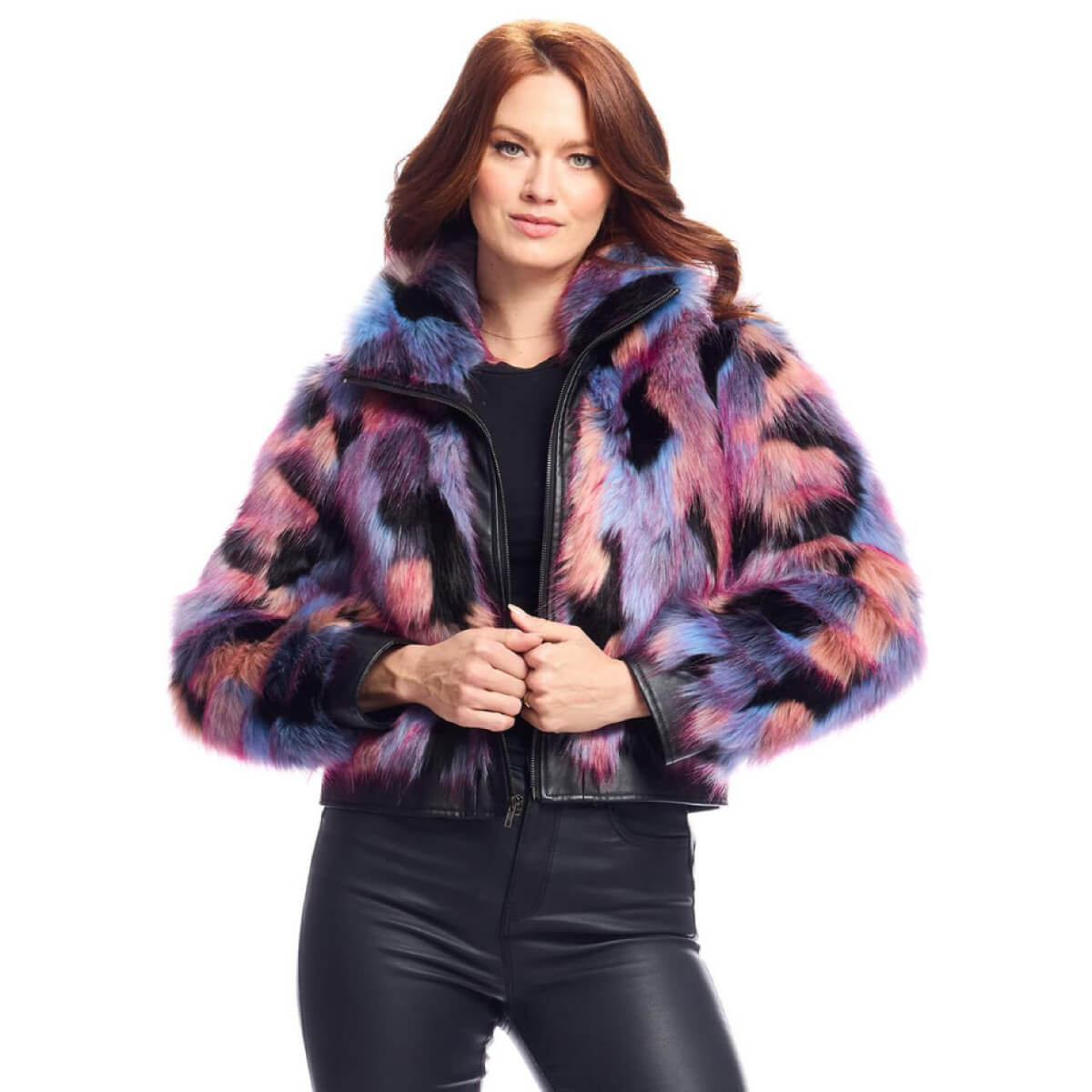 Cosmo Fox Faux Fur Zip Jacket pink front | MILK MONEY milkmoney.co | cute jackets for women. cute coats. cool jackets for women. stylish jackets for women. trendy jackets for women. trendy womens coats.
