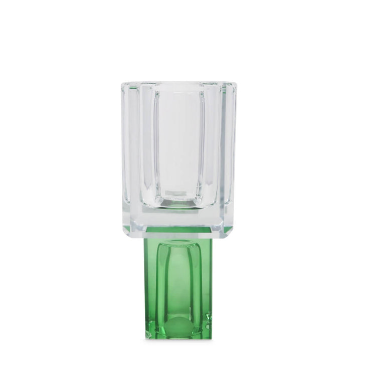 Crystal Square Vase with Colored Base green front | MILK MONEY milkmoney.co | 	Home decor online, Modern home decor, Luxury home furnishings, Best home decor, Home accessories for sale, Living room furniture sets, Kitchen decor ideas, Wall art for home, Bathroom accessories, Vintage home decor, Minimalist home decor
