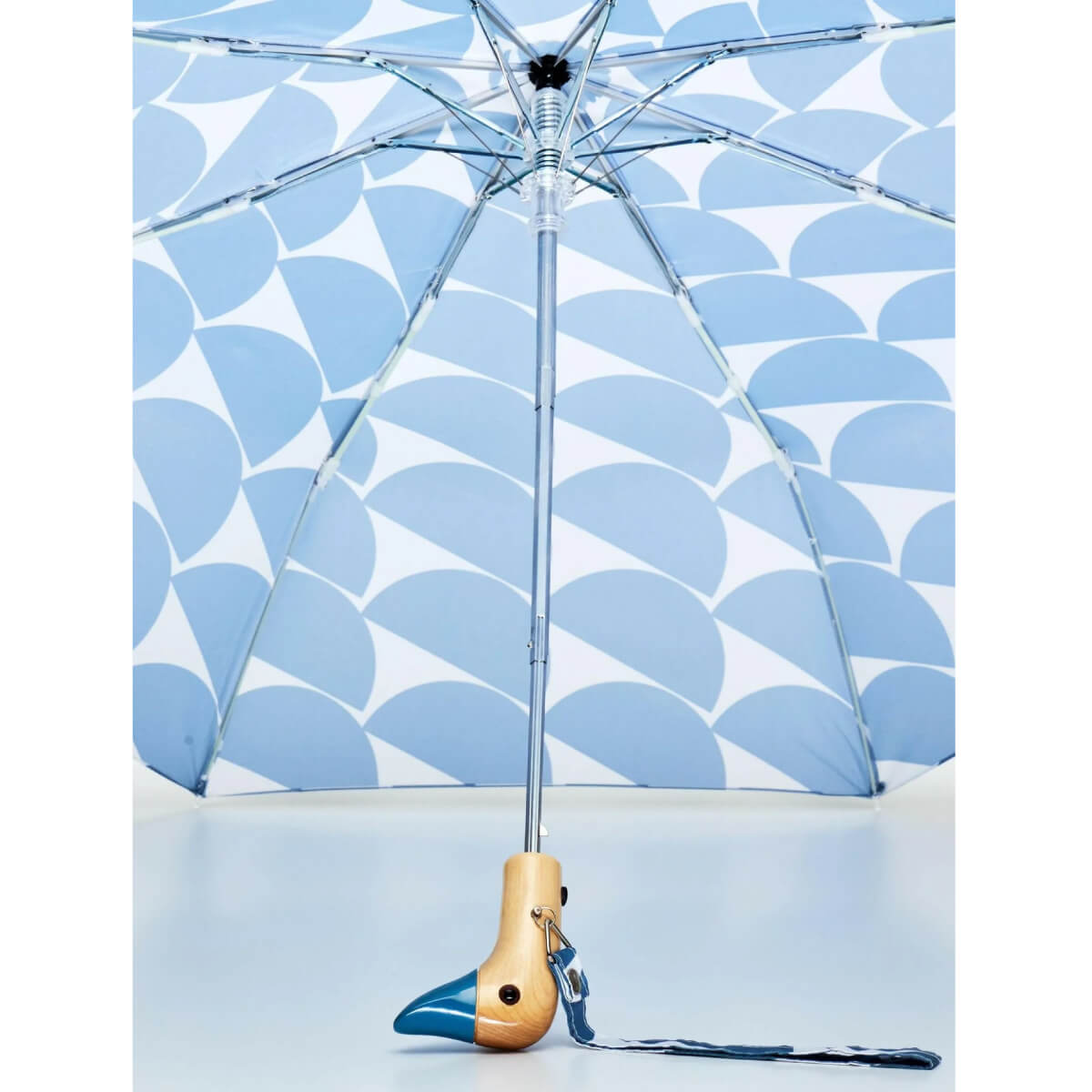 Denim Moon Compact Duckhead Umbrella front | MILK MONEY milkmoney.co | white elephant gift ideas, gift, mother's day gift ideas, white elephant gift, gift shops near me, cute umbrella