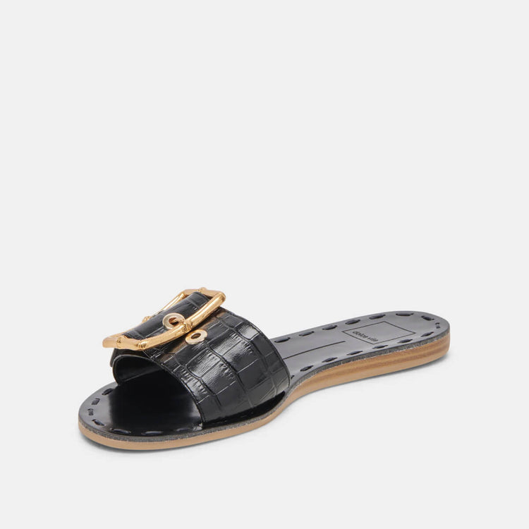 Dolce Vita Dasa Sandals onyx side | MILK MONEY milkmoney.co | cute sandals for women. cute slides for women. trendy womens sandals. women sandals online. pretty sandals for women. cute slides womens.