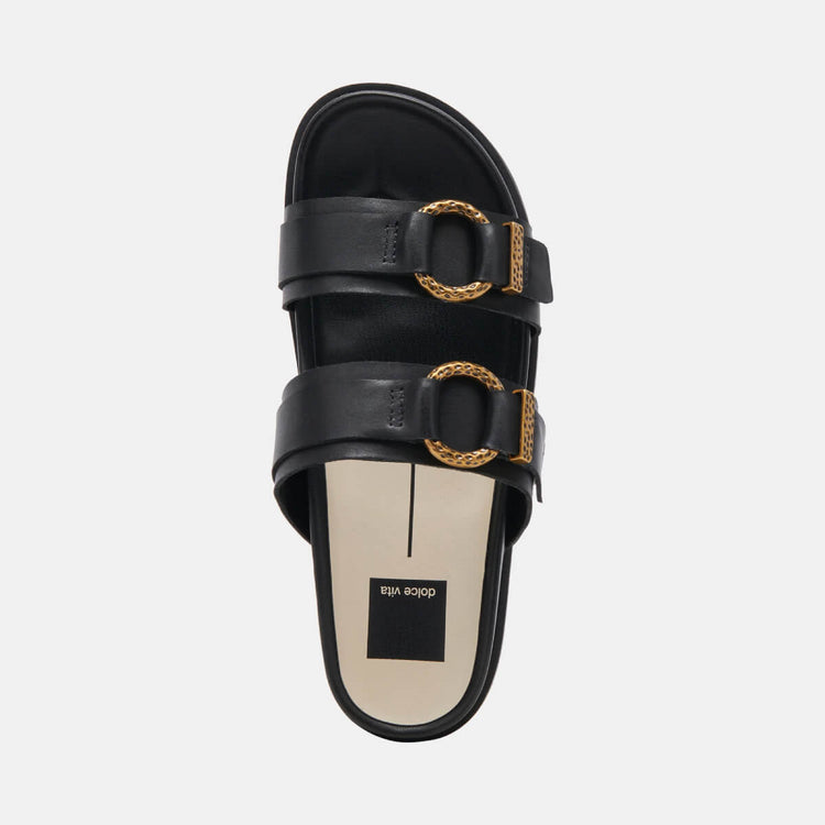 Dolce Vita Soya Sandals onyx top | MILK MONEY milkmoney.co | cute sandals for women. cute slides for women. trendy womens sandals. women sandals online. pretty sandals for women. cute slides womens.
