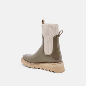 Dolce Vita Tropic H2O Boots moss patent side | MILK MONEY milkmoney.co | cute shoes for women. ladies shoes. nice shoes for women. ladies shoes online. ladies footwear. womens shoes and boots. pretty shoes for women. beautiful shoes for women.
