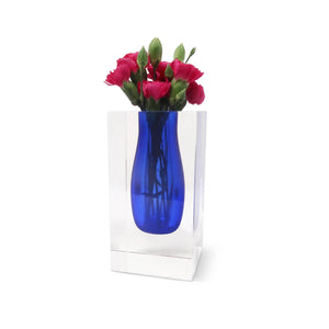 Double Wall Crystal Bud Vase  blue front | MILK MONEY milkmoney.co | 	Home decor online, Modern home decor, Luxury home furnishings, Best home decor, Home accessories for sale, Living room furniture sets, Kitchen decor ideas, Wall art for home, Bathroom accessories, Vintage home decor, Minimalist home decor
