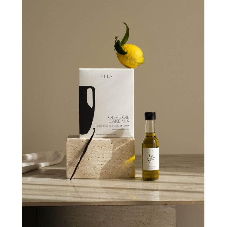 Elia Organic Olive Oil Vanilla with a hint of Lemon Olive Oil Cake Mix | MILK MONEY milkmoney.co | cute gift, cute gifts for baking, holiday gift