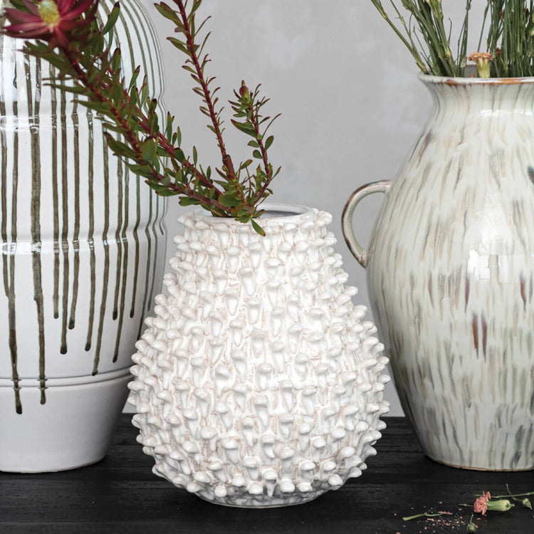 Embossed Stoneware Formed Vase | MILK MONEY milkmoney.co | 	Home decor online, Modern home decor, Luxury home furnishings, Best home decor, Home accessories for sale, Living room furniture sets, Kitchen decor ideas, Wall art for home, Bathroom accessories, Vintage home decor, Minimalist home decor
