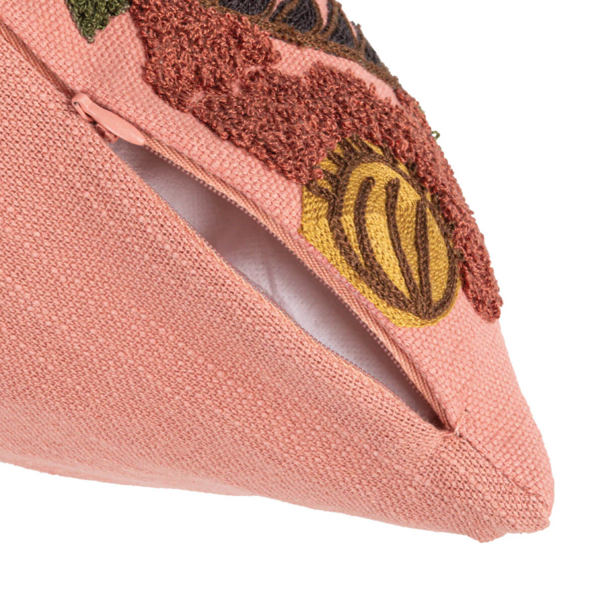 Embroidered Tiger & Flowers Square Pillow  pink detail | MILK MONEY milkmoney.co | 	Home decor online, Modern home decor, Luxury home furnishings, Best home decor, Home accessories for sale, Living room furniture sets, Kitchen decor ideas, Wall art for home, Bathroom accessories, Vintage home decor, Minimalist home decor
