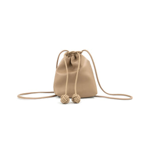 Faux Leather Cinch Mini Bag  beige front | MILK MONEY milkmoney.co | women's accessories. cute accessories. trendy accessories. cute accessories for girls. ladies accessories. women's fashion accessories. 
