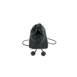 Faux Leather Cinch Mini Bag  black front | MILK MONEY milkmoney.co | women's accessories. cute accessories. trendy accessories. cute accessories for girls. ladies accessories. women's fashion accessories. 
