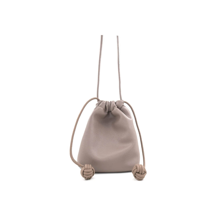 Faux Leather Cinch Mini Bag  taupe front | MILK MONEY milkmoney.co | women's accessories. cute accessories. trendy accessories. cute accessories for girls. ladies accessories. women's fashion accessories. 
