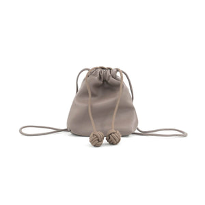 Faux Leather Cinch Mini Bag  taupe front | MILK MONEY milkmoney.co | women's accessories. cute accessories. trendy accessories. cute accessories for girls. ladies accessories. women's fashion accessories. 
