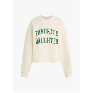 Favorite Daughter Cropped Collegiate Sweatshirt white front | MILK MONEY milkmoney.co | cute clothes for women. womens online clothing. trendy online clothing stores. womens casual clothing online. trendy clothes online. trendy women's clothing online. ladies online clothing stores. trendy women's clothing stores. cute female clothes.
