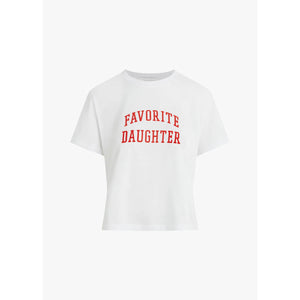 Favorite Daughter Cropped Collegiate Tee white front | MILK MONEY milkmoney.co | cute clothes for women. womens online clothing. trendy online clothing stores. womens casual clothing online. trendy clothes online. trendy women's clothing online. ladies online clothing stores. trendy women's clothing stores. cute female clothes.
 