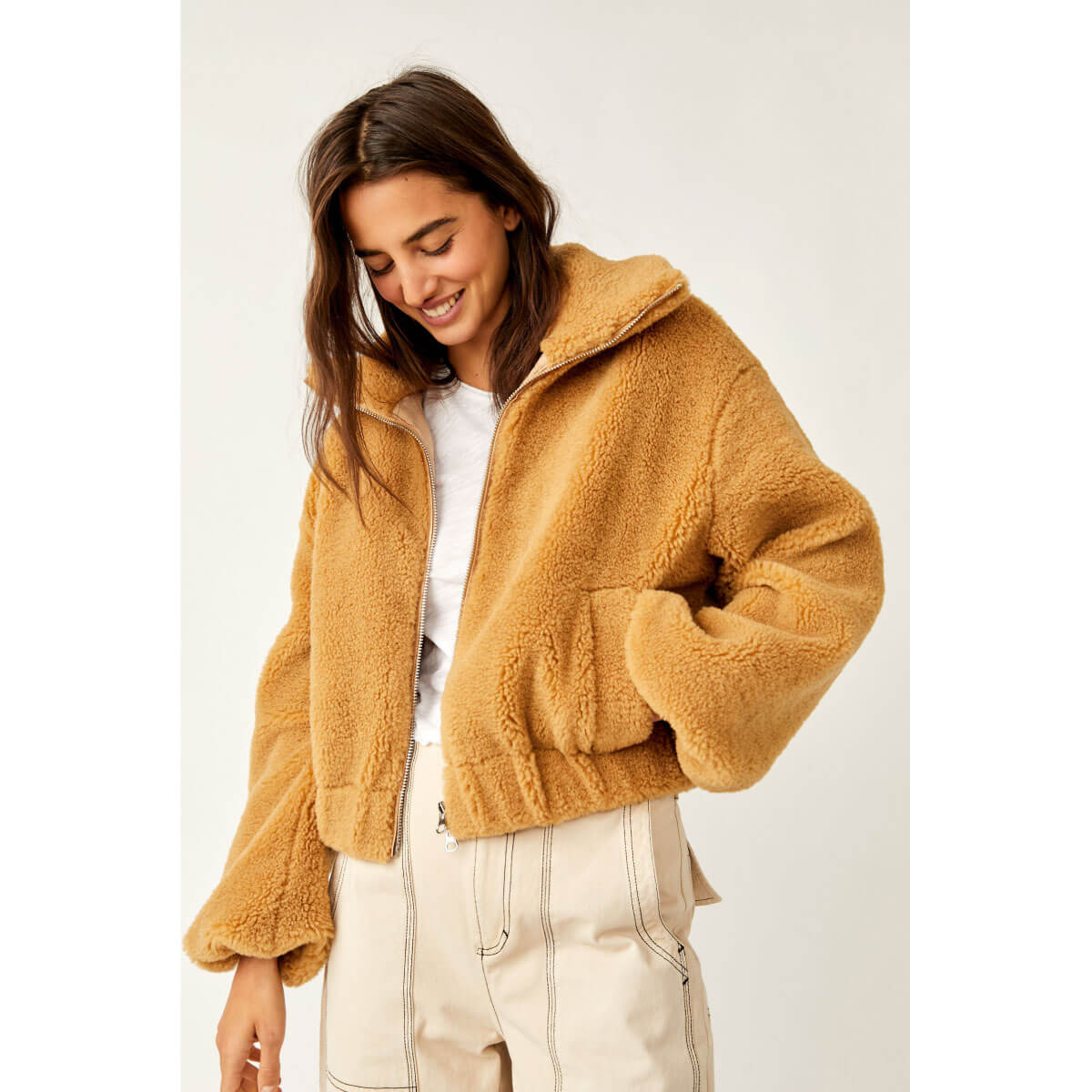 Teddy hot sale jacket camel