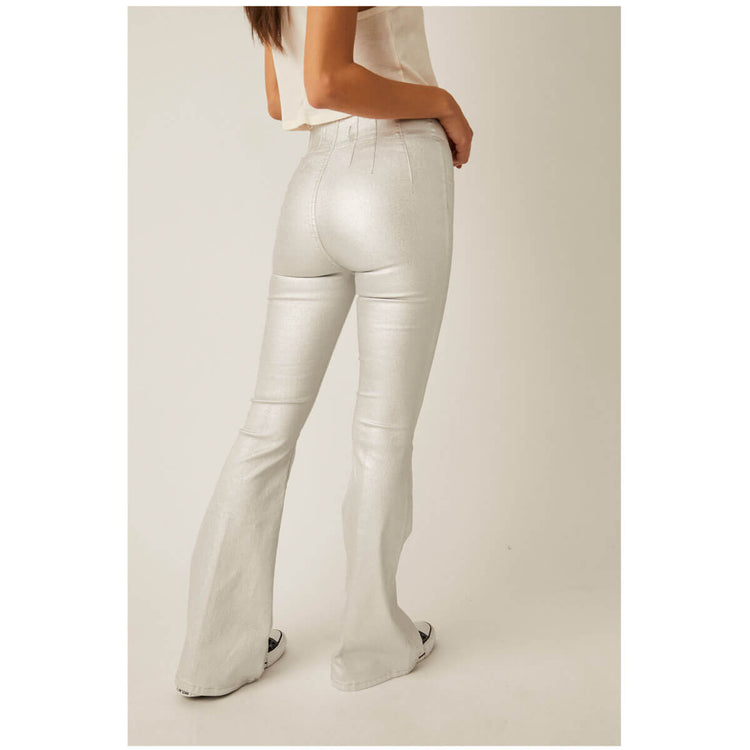 Free People Silver Flare Jeans
