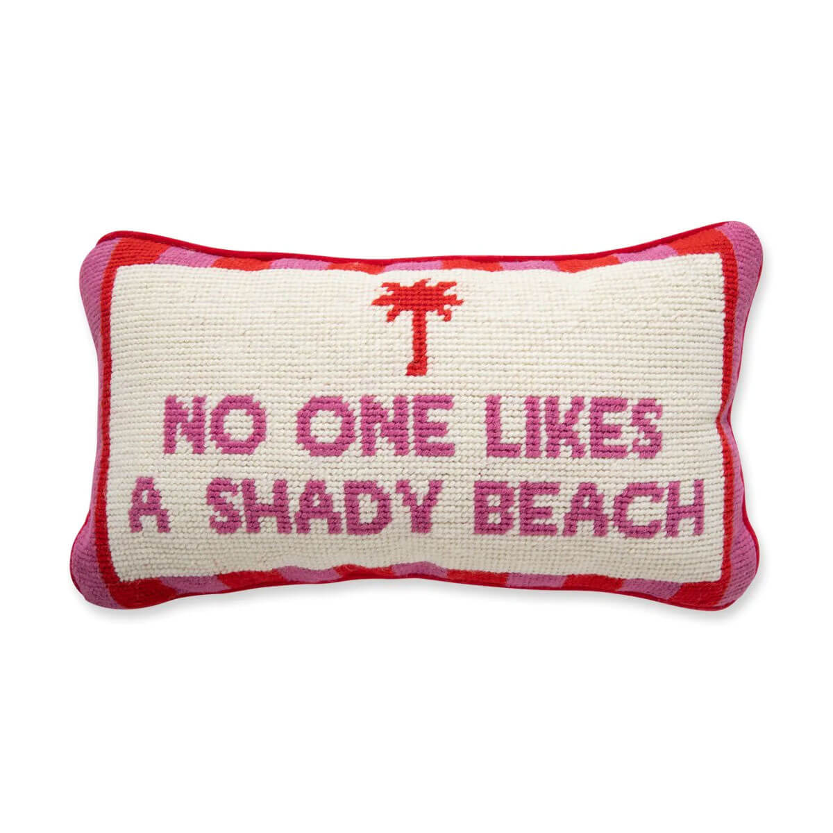 Furbish Studio Shady Beach Needlepoint Pillow front 