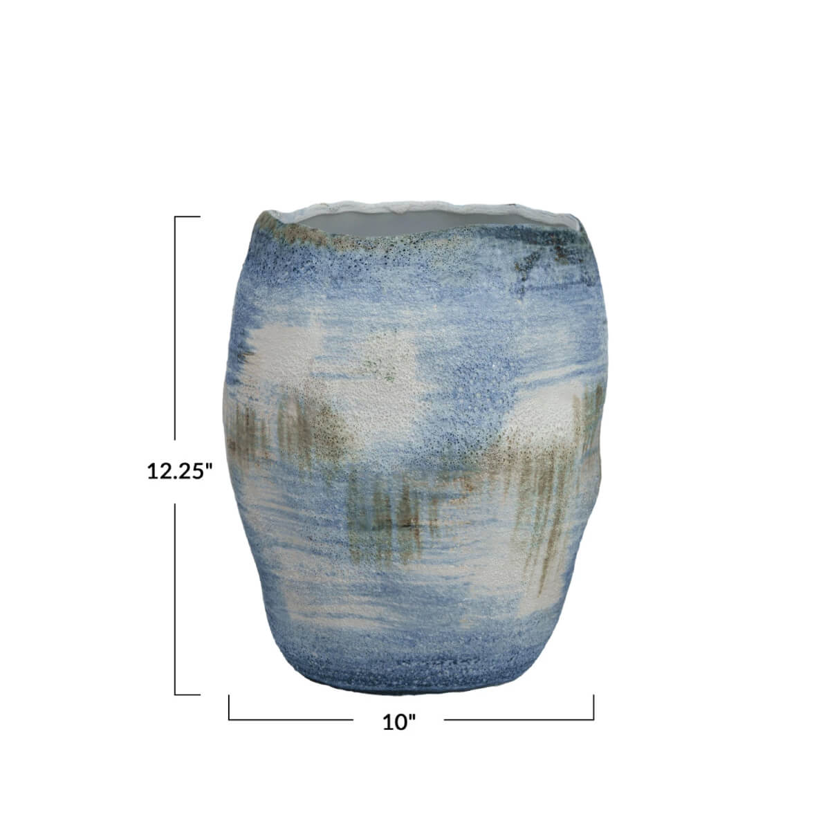 Glazed Stoneware Organic Shaped Vase front | MILK MONEY milkmoney.co | 	Home decor online, Modern home decor, Luxury home furnishings, Best home decor, Home accessories for sale, Living room furniture sets, Kitchen decor ideas, Wall art for home, Bathroom accessories, Vintage home decor, Minimalist home decor
