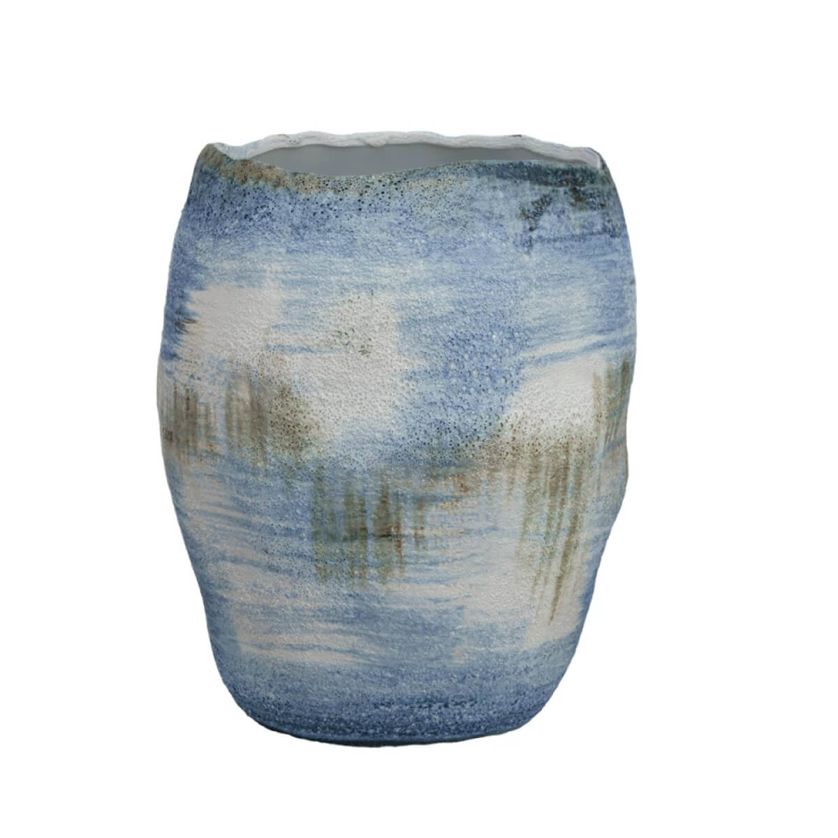 Glazed Stoneware Organic Shaped Vase front | MILK MONEY milkmoney.co | 	Home decor online, Modern home decor, Luxury home furnishings, Best home decor, Home accessories for sale, Living room furniture sets, Kitchen decor ideas, Wall art for home, Bathroom accessories, Vintage home decor, Minimalist home decor
