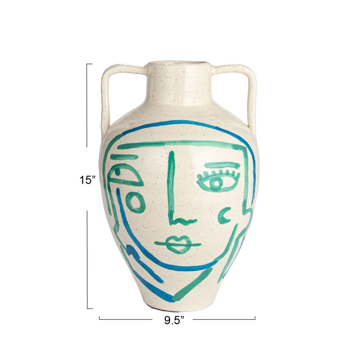 Hand-Painted Abstract Face Terra-cotta Urn front | MILK MONEY milkmoney.co | 	Home decor online, Modern home decor, Luxury home furnishings, Best home decor, Home accessories for sale, Living room furniture sets, Kitchen decor ideas, Wall art for home, Bathroom accessories, Vintage home decor, Minimalist home decor
