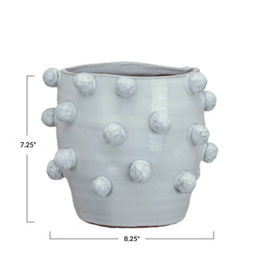 Handmade Hobnail Terra-cotta Planter white front | MILK MONEY milkmoney.co | 	Home decor online, Modern home decor, Luxury home furnishings, Best home decor, Home accessories for sale, Living room furniture sets, Kitchen decor ideas, Wall art for home, Bathroom accessories, Vintage home decor, Minimalist home decor
