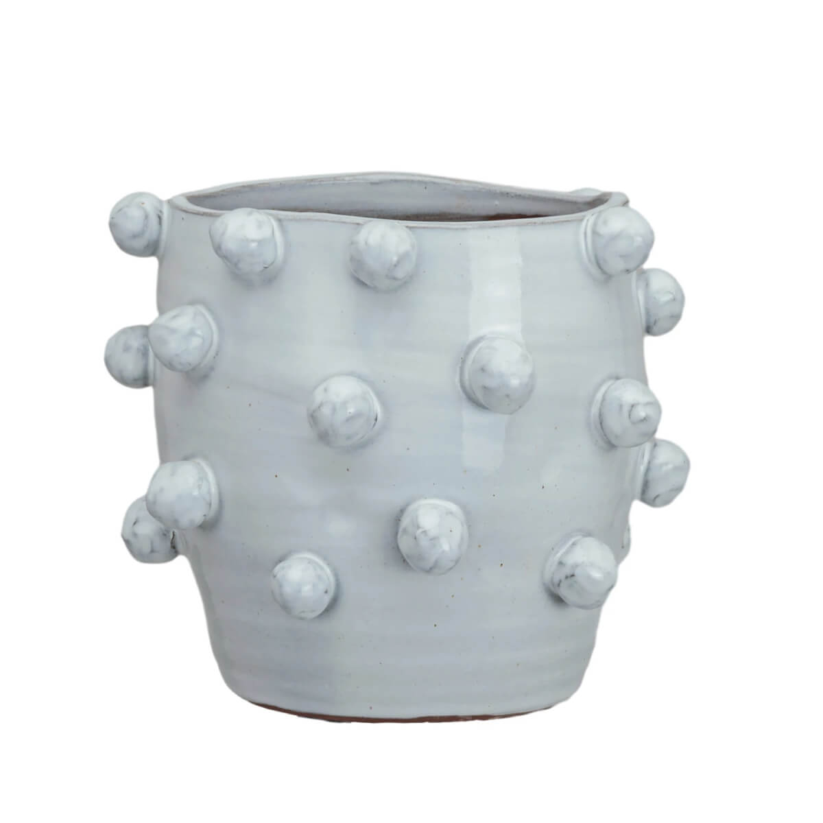 Handmade Hobnail Terra-cotta Planter white front | MILK MONEY milkmoney.co | 	Home decor online, Modern home decor, Luxury home furnishings, Best home decor, Home accessories for sale, Living room furniture sets, Kitchen decor ideas, Wall art for home, Bathroom accessories, Vintage home decor, Minimalist home decor
