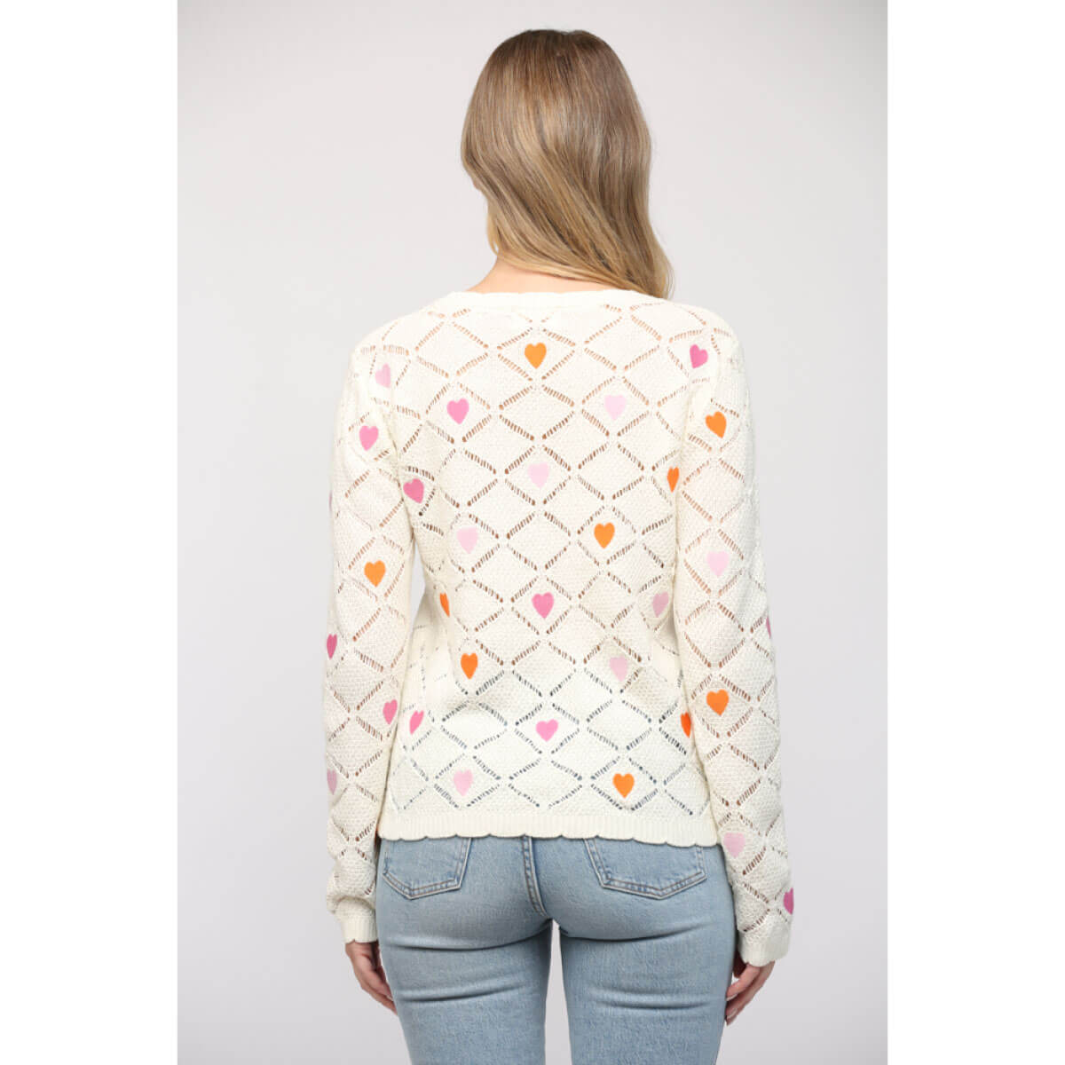 Heart Embroidered Knit Sweater