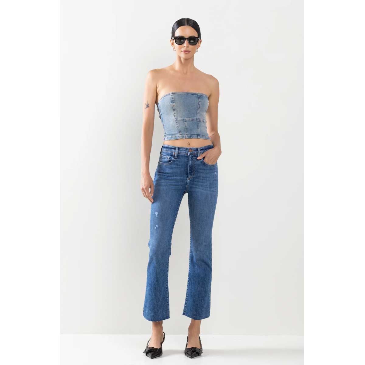 High Rise Kick Flare Jeans