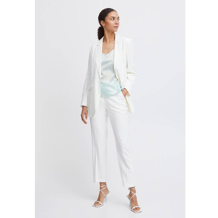 High Waisted Workday Slacks white front | MILK MONEY milkmoney.co | cute pants for women. cute trendy pants.