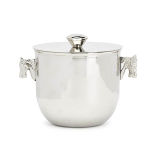 Horse Handles Silver Ice Bucket front | MILK MONEY milkmoney.co | 	Home decor online, Modern home decor, Luxury home furnishings, Best home decor, Home accessories for sale, Living room furniture sets, Kitchen decor ideas, Wall art for home, Bathroom accessories, Vintage home decor, Minimalist home decor
