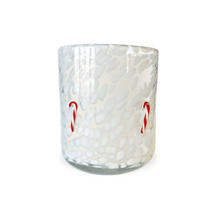 Icon Candy Cane Holiday Candle front white | MILK MONEY milkmoney.co | soy wax candles, small candles. natural candles, organic candles, scented soy candles, concrete candle, hand poured candles, hand poured soy candles, cement candle, hand poured soy wax candles, scented hand poured candles, hand poured scented candles
