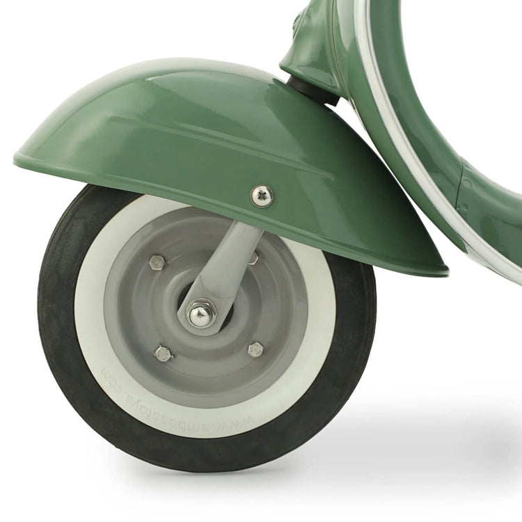 Kid's Primo Sierra Ride-On Scooter green detail | MILK MONEY milkmoney.co | white elephant gift ideas, gift, mother's day gift ideas, white elephant gift, gift shops near me, cute home decor, mother's day gift, cute home accents, handmade in USA, elegant home decor