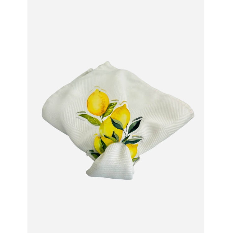 Lemon Tree Acrylic Napkin Ring Set front | MILK MONEY milkmoney.co | 	Home decor online, Modern home decor, Luxury home furnishings, Best home decor, Home accessories for sale, Living room furniture sets, Kitchen decor ideas, Wall art for home, Bathroom accessories, Vintage home decor, Minimalist home decor