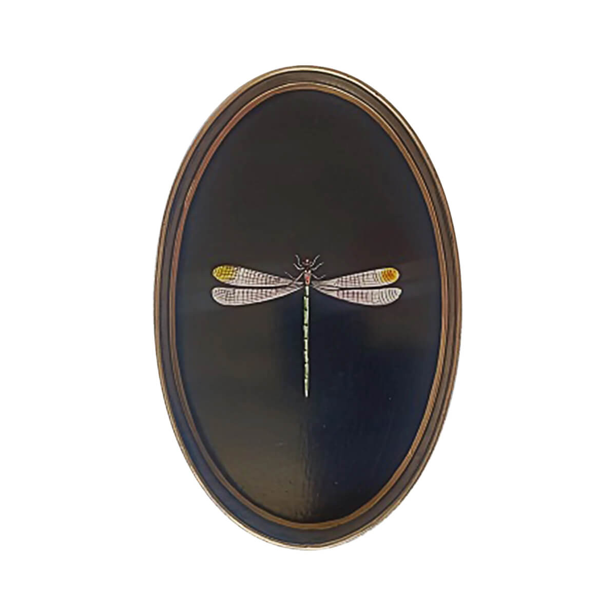 Les Ottoman Dragonfly Oval Handpainted Iron Tray black front | MILK MONEY milkmoney.co | 	Home decor online, Modern home decor, Luxury home furnishings, Best home decor, Home accessories for sale, Living room furniture sets, Kitchen decor ideas, Wall art for home, Bathroom accessories, Vintage home decor, Minimalist home decor