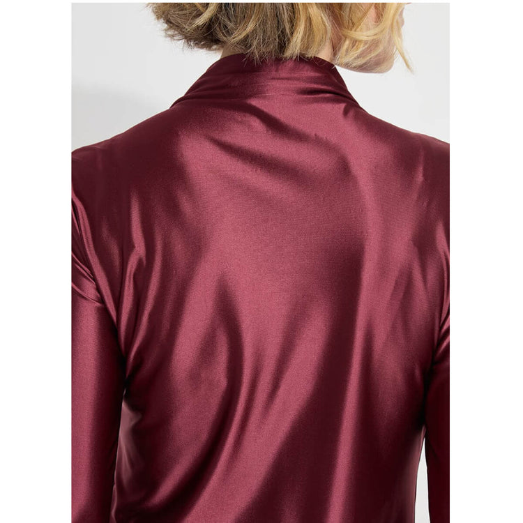 Lysse Shalom Satin Jersey maroon back | MILK MONEY milkmoney.co | cute tops for women. trendy tops for women. cute blouses for women. stylish tops for women. pretty womens tops. 
