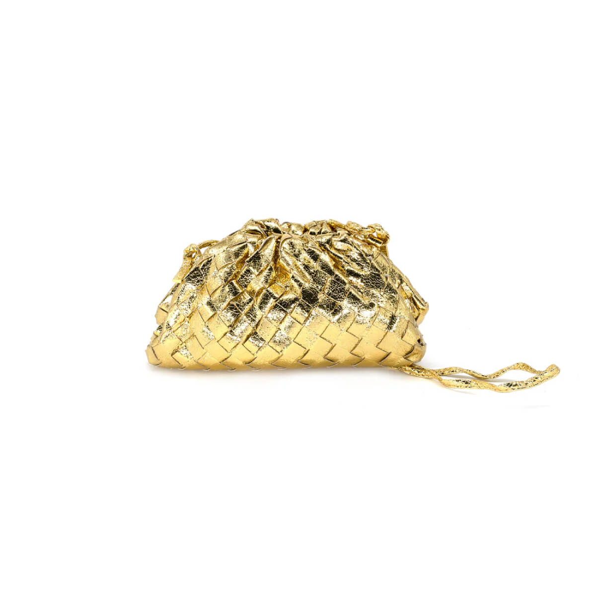 Metallic Braided Faux Leather Clutch Bag  gold front | MILK MONEY milkmoney.co | women's accessories. cute accessories. trendy accessories. cute accessories for girls. ladies accessories. women's fashion accessories. 
