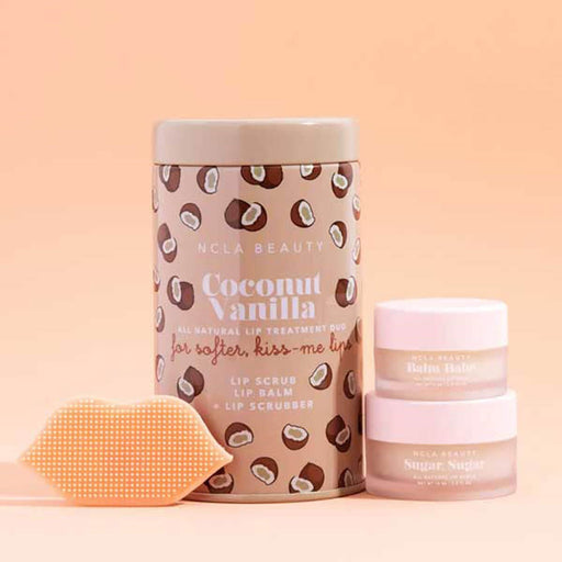 NCLA Beauty Coconut Vanilla Lip Care Set + Lip Scrubber front | MILK MONEY milkmoney.co | natural skin care products. organic skin care. clean beauty products. organic skin care products. natural skincare. vegan skincare. organic skincare. organic beauty products. vegan cruelty free skincare. vegan skincare products