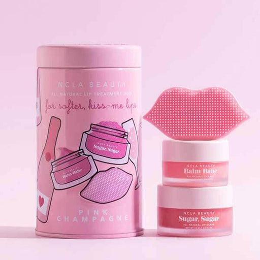 NCLA Beauty Pink Champagne Lip Care Set + Lip Scrubber front pink | MILK MONEY milkmoney.co | natural skin care products. organic skin care. clean beauty products. organic skin care products. natural skincare. vegan skincare. organic skincare. organic beauty products. vegan cruelty free skincare. vegan skincare products