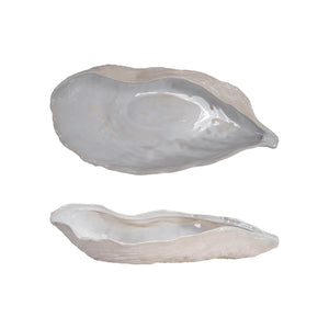 Oyster Shell Shaped Large Stoneware Bowl white top | MILK MONEY milkmoney.co | 	Home decor online, Modern home decor, Luxury home furnishings, Best home decor, Home accessories for sale, Living room furniture sets, Kitchen decor ideas, Wall art for home, Bathroom accessories, Vintage home decor, Minimalist home decor
