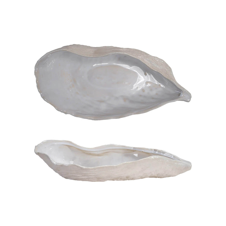 Oyster Shell Shaped Large Stoneware Bowl white top | MILK MONEY milkmoney.co | 	Home decor online, Modern home decor, Luxury home furnishings, Best home decor, Home accessories for sale, Living room furniture sets, Kitchen decor ideas, Wall art for home, Bathroom accessories, Vintage home decor, Minimalist home decor
