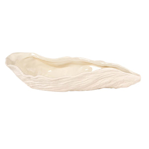 Oyster Shell Shaped Large Stoneware Bowl white front | MILK MONEY milkmoney.co | 	Home decor online, Modern home decor, Luxury home furnishings, Best home decor, Home accessories for sale, Living room furniture sets, Kitchen decor ideas, Wall art for home, Bathroom accessories, Vintage home decor, Minimalist home decor
