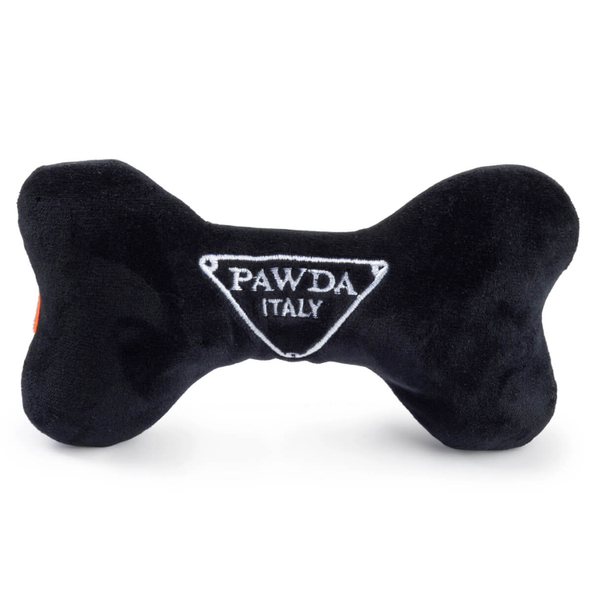 Pawda Bone Squeaker Dog Toy black front | MILK MONEY milkmoney.co | white elephant gift ideas, gift, mother's day gift ideas, white elephant gift, gift shops near me