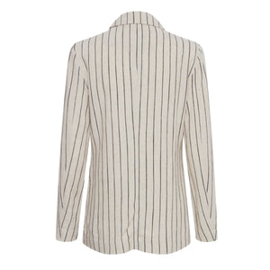 Pinstriped Linen Blazer back | MILK MONEY milkmoney.co | cute jackets for women. cute coats. cool jackets for women. stylish jackets for women. trendy jackets for women. trendy womens coats.