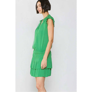 Pleated Skirt Mini Dress green side | MILK MONEY milkmoney.co | cute clothes for women. womens online clothing. trendy online clothing stores. womens casual clothing online. trendy clothes online. trendy women's clothing online. ladies online clothing stores. trendy women's clothing stores. cute female clothes.