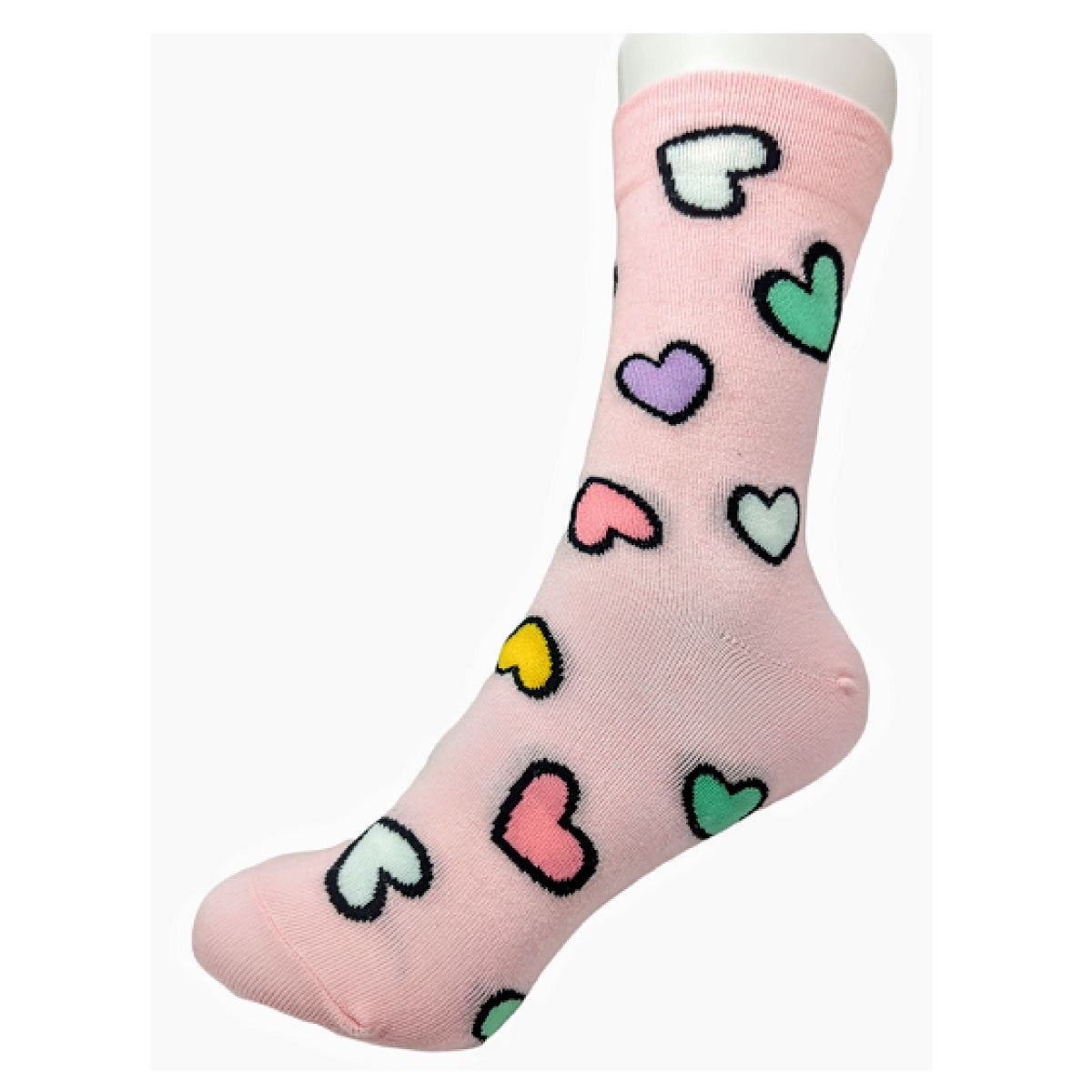 Pop Art Hearts Half Crew Socks