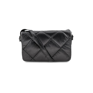 Quilted Faux Leather Flap Shoulder Bag black front | MILK MONEY milkmoney.co | women's accessories. cute accessories. trendy accessories. cute accessories for girls. ladies accessories. women's fashion accessories. 
