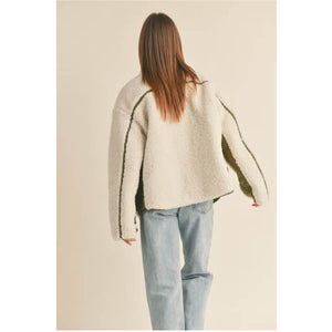 Quilted with Sherpa Detail Reversible Jacket olive bacjk  | MILK MONEY milkmoney.co | cute jackets for women. cute coats. cool jackets for women. stylish jackets for women. trendy jackets for women. trendy womens coats.